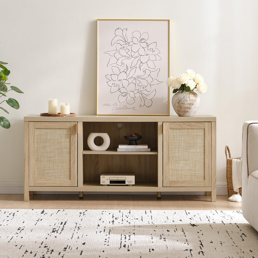 Rattan TV Stand 26" Tall TV Console