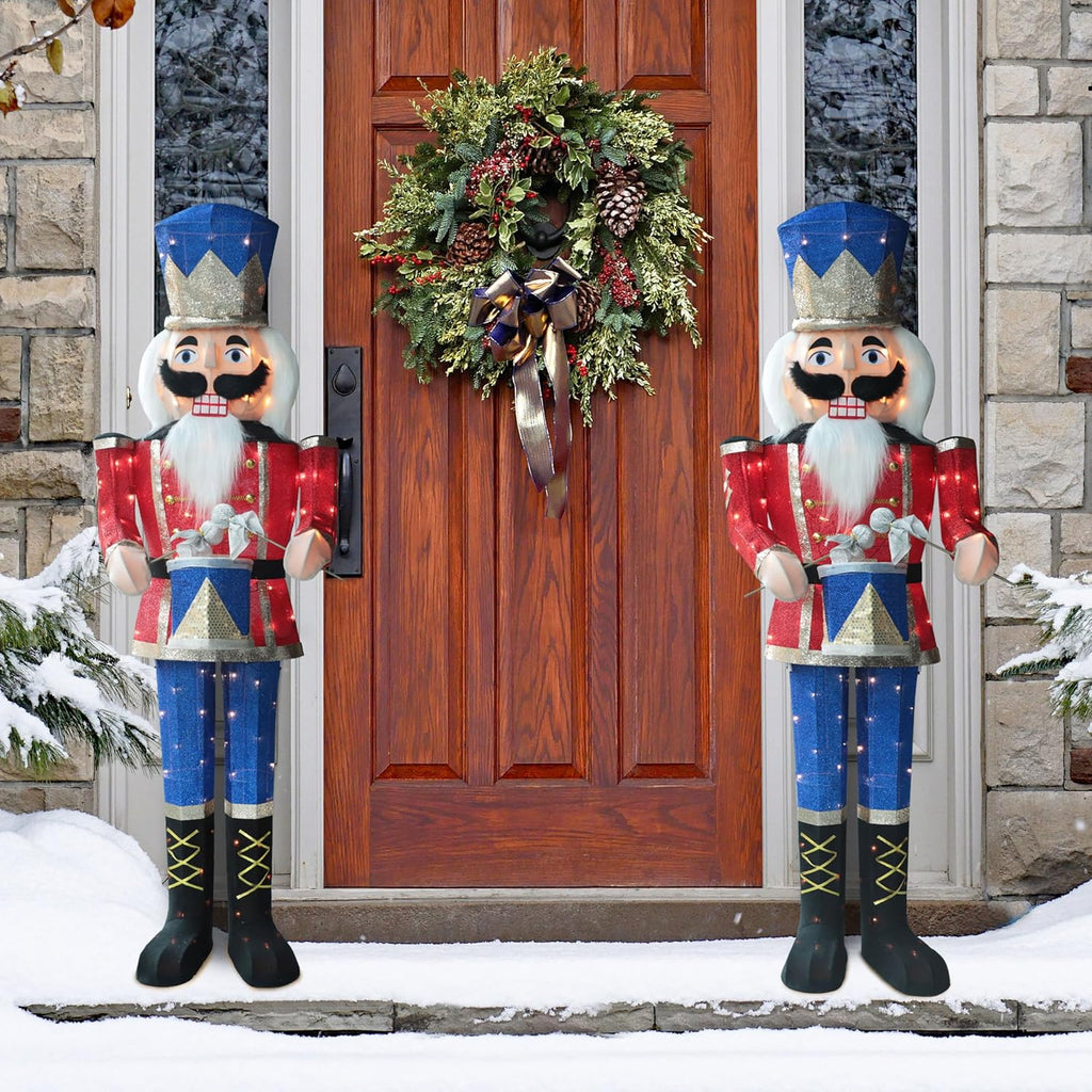 5FT Lighted Nutcracker with Drum Christmas Decoration Outdoor