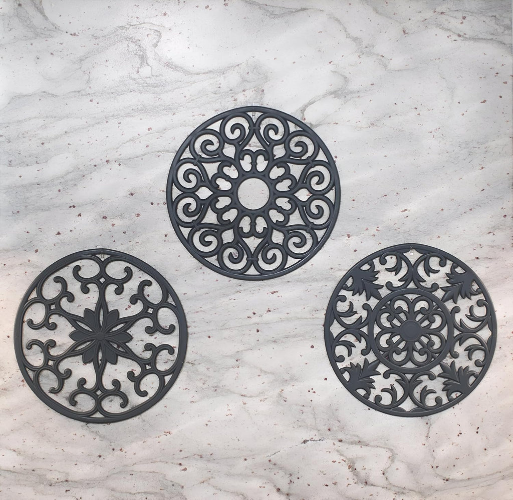 Extra Large, Thick, 10" Silicone Trivets for Hot Dishes, Pots, and Pans, Hot Pads for Countertops, Flexible - Set of 3