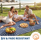 Reversible Rainbow Outdoor Rug 9x12, Waterproof Outdoor Plastic Straw Rug, RV Mat for Picnics, Patio