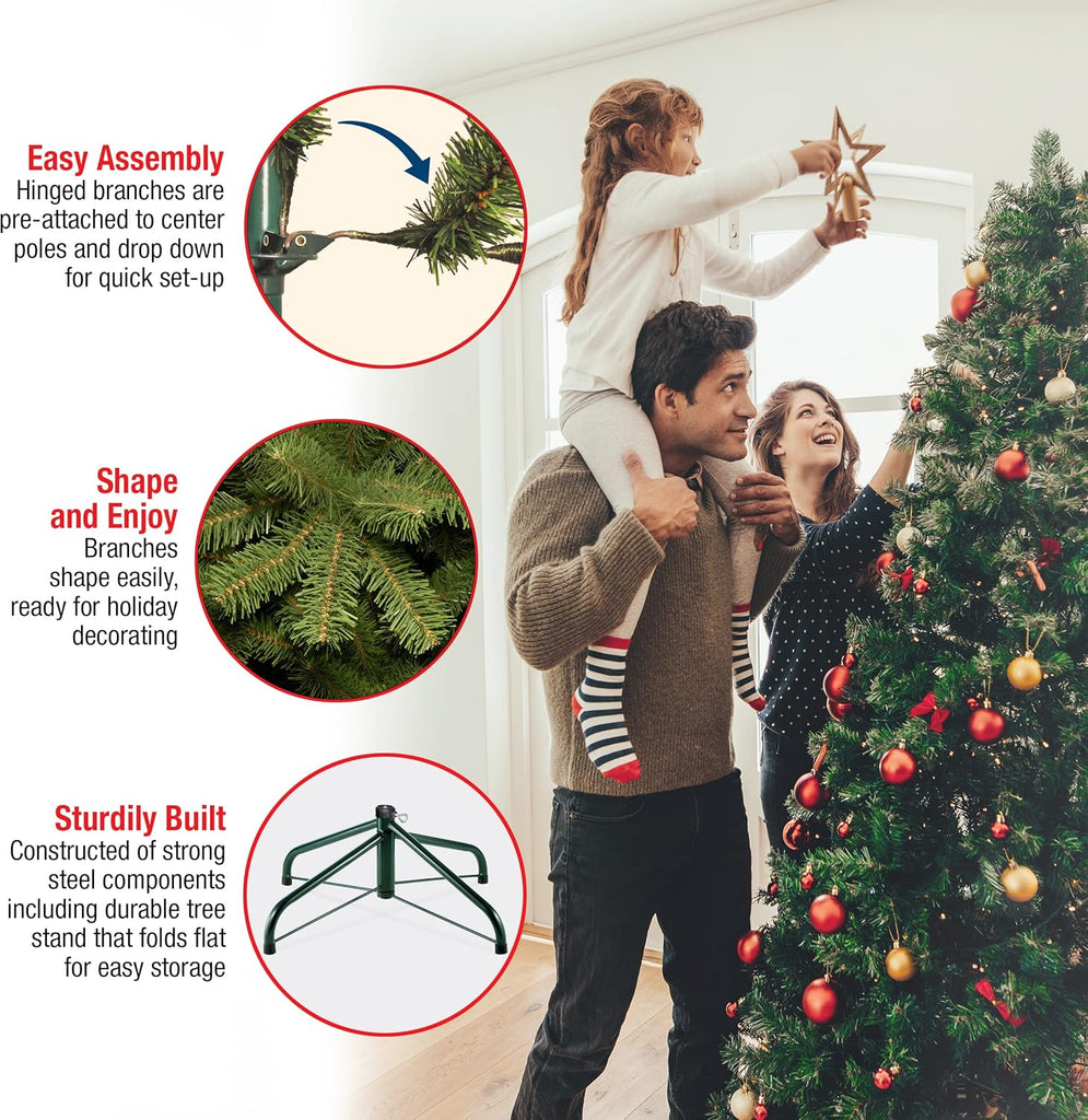 Tree Company 7.5ft Unlit North Valley Spruce Christmas Tree | 1,346 Tips, Includes Stand, Artificial, Green