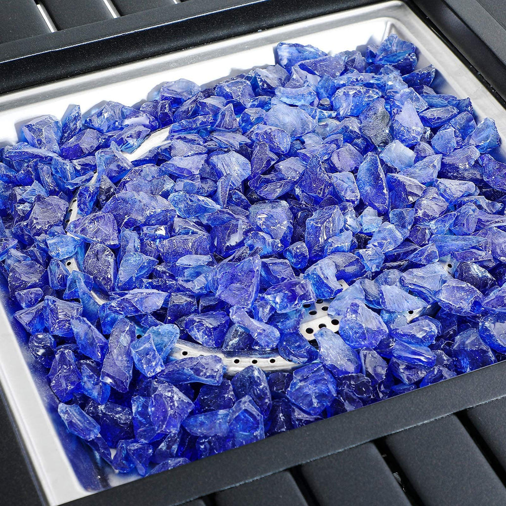 28 inch Gas Fire Pit Table with Lid and Blue Fire Glass