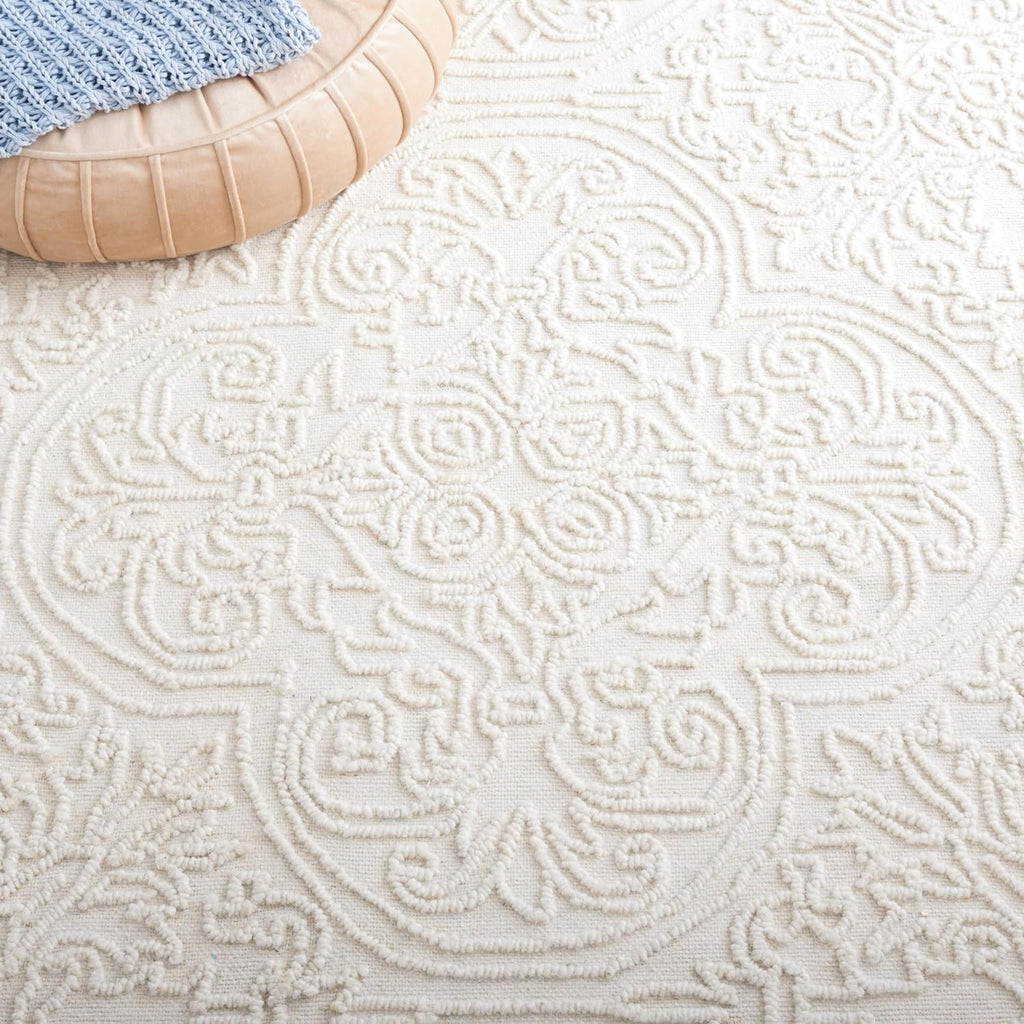 X Area Rug - 9' x 12', Ivory, Handmade Wool