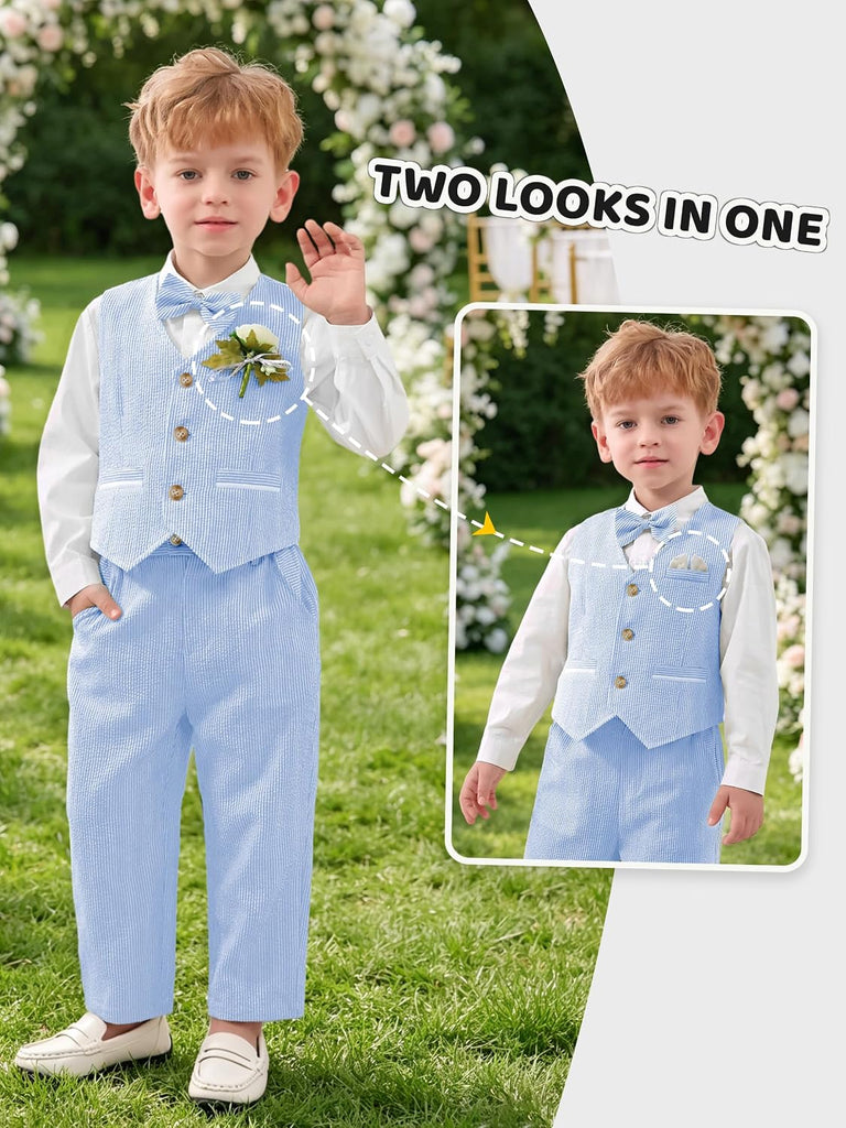 Boys Suit Summer Wedding Guest Dress Clothes Ring Bearer Outfit