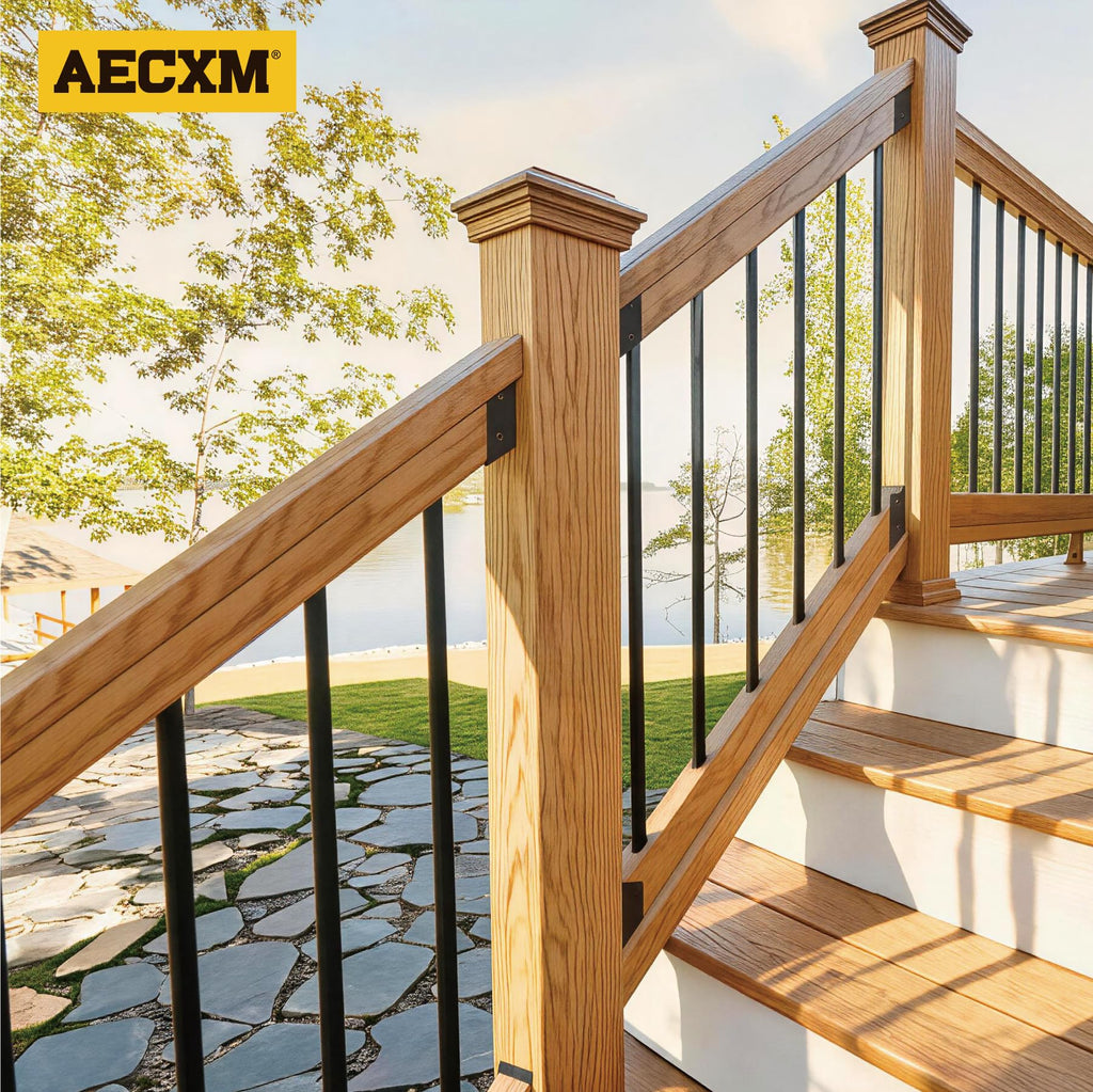 201 Stainless Steel 2" x 4" (1 1⁄2" x 3 1⁄2" Actual) Deck Railing 35° Stair Connectors, for Deck Railing Stair