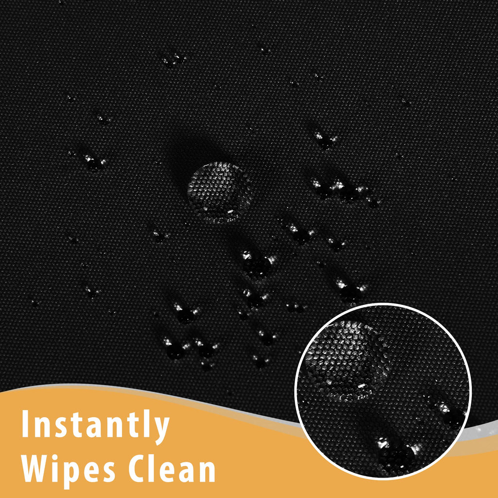2 Pack Black Tablecloth Fitted Table Clothes for 8 Foot Rectangle Tables - Water Resistant Washable Fabric Polyester