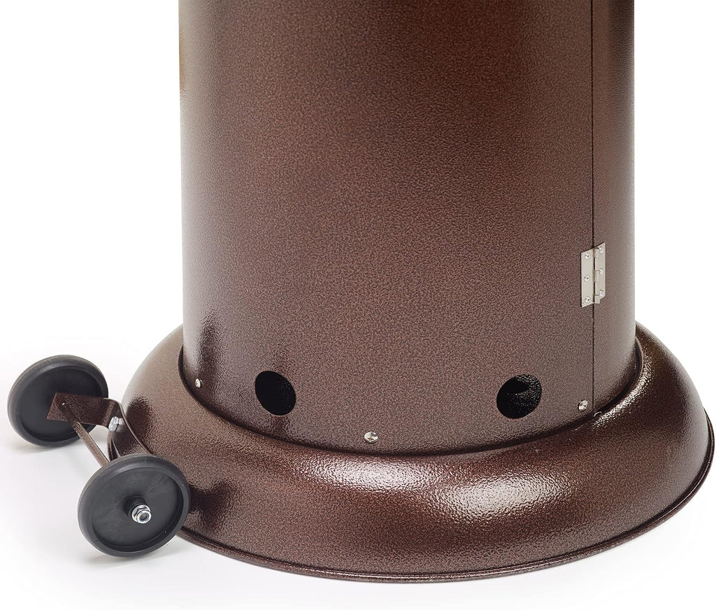BromoHeat Floor-Standing Outdoor Patio Heater, 41,000BTUs Gas Cylinder, Stainless Steel with Bronze Finish, Requires