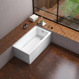 VTAP6030R22TS 60-Inch Acrylic 2-Wall Corner Alcove Tub with Right Hand Drain, White