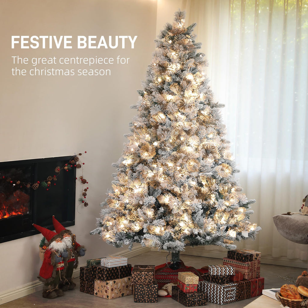 7.5 ft Artificial Prelit Christmas Tree with Realistic Fraser Fir