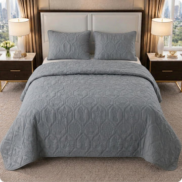 Shore Beach 3-Piece Bedding Set, Gray