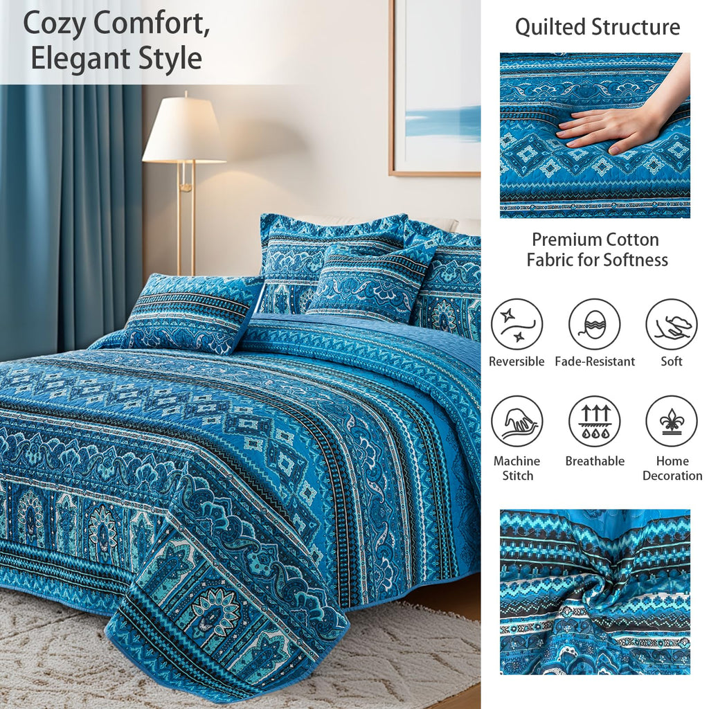 Cotton Quilts, 3 Pieces Quilt Bedding Set