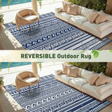 Outdoor Rug 8x10 Waterproof Outdoor Patio Rug Mat Reverisble Plastic Straw Outdoor Rug for RV Campin