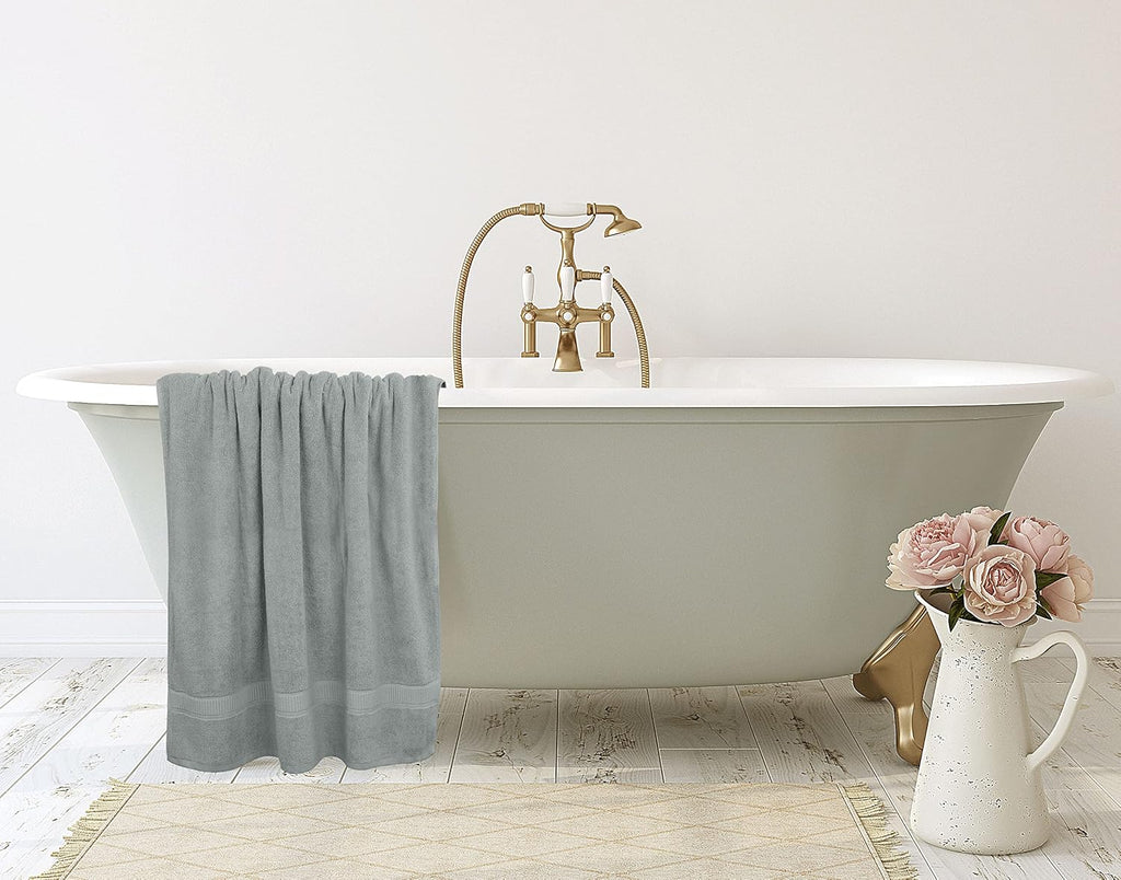 Jumbo Bath Sheets, 2 Pack, 35x70 in, 600 GSM Cotton, Cool Grey