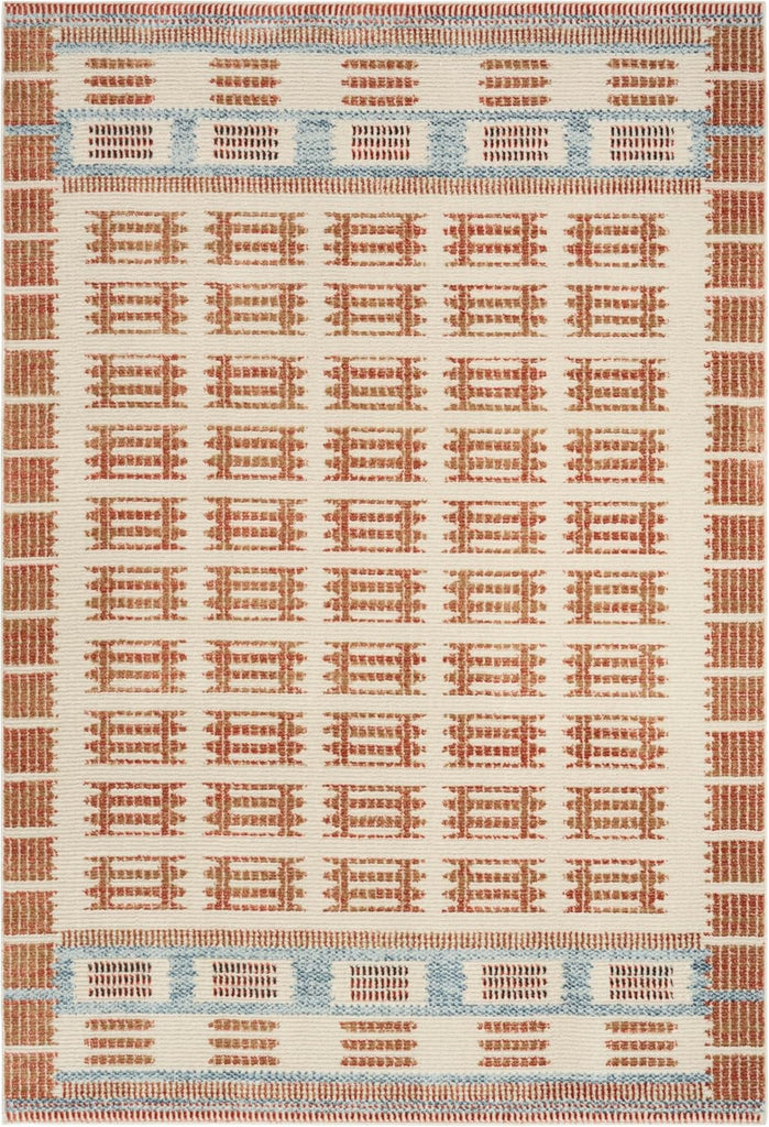 Home Nordic Ivory Rust Area Rug - Easy Clean, Non Shedding, Bed Room, Living Room, Dining Room, Kitchen (5' x