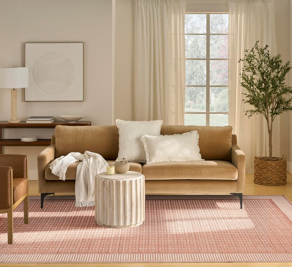 Home Nordic Brick Ivory Area Rug - Easy Clean, Non Shedding, Bed Room, Living Room, Dining Room, Kitchen (8'