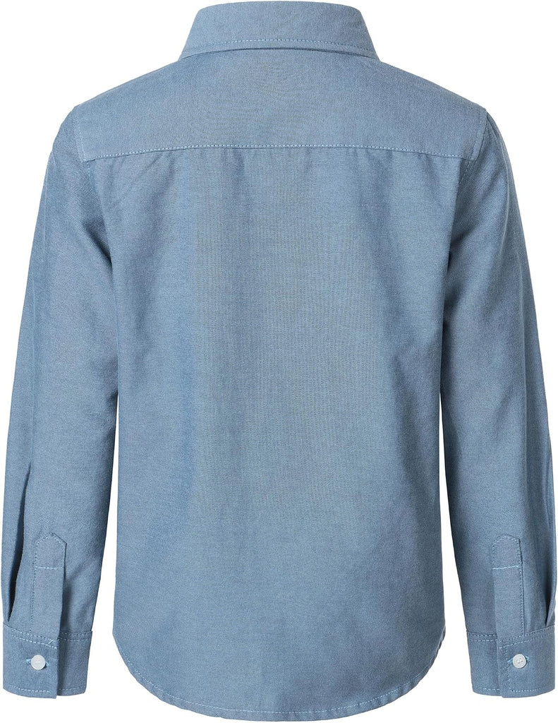 Boys Oxford Dress Shirts Long Sleeve Button Down Shirt