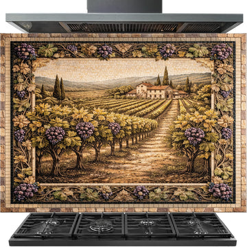 Tempered Glass Backsplash, Mosaic Look Grape Glass Backsplash, Backsplash Wall, Art Kitchen Backsplash, Easy to