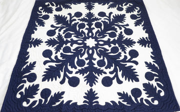 Quilt, Wall Hanging, Baby Crib Blanket, 100% Hand Quilted and 100% Hand Appliqued 42"x42"