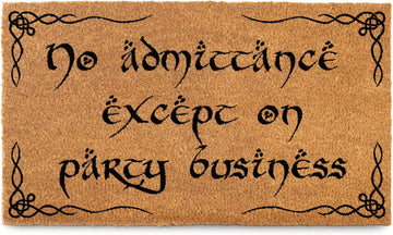 No Admittance Except On Party Business Doormat 30x17 Inch Nerdy Welcome Mat | Funny Entryway Decor, Fantasy Fan Gift