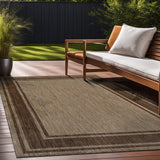 Outdoor Rug 5x7 Modern Bordered Area Rugs for Indoor and Outdoor Patio Deck Porch Garden Waterproof 