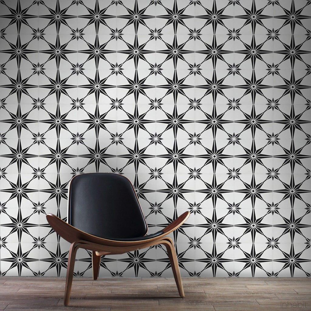 Tafilalt 8''x8'' Handmade Cement Tile,Pack of 12