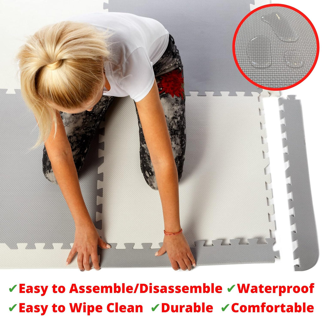 Extra Large Baby Play Mat Tiles Thick Foam Non-Toxic Floor Puzzle Mat Interlocking Activity Playmat for Infants