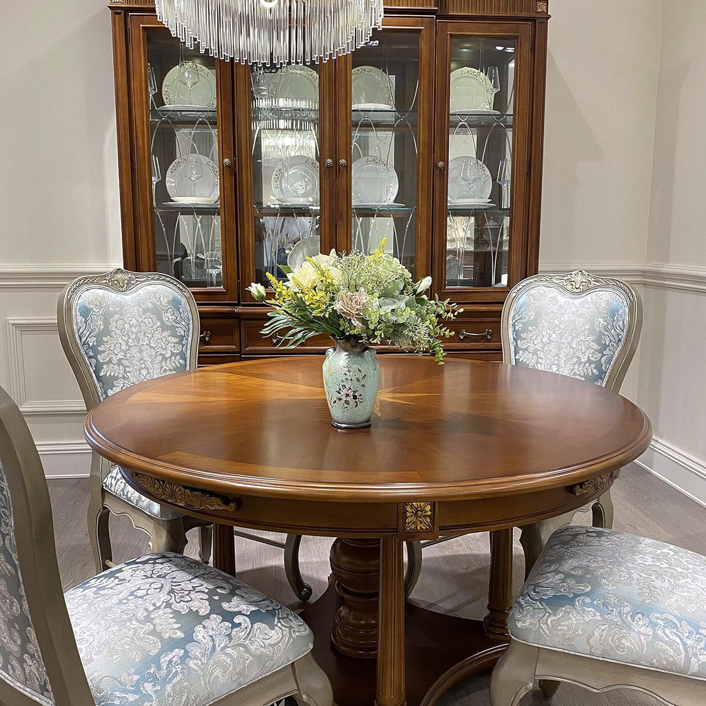 Faux Flowers in Ceramic Vase, Artificial Flower Arrangement Decoration Kitchen Living Dining Room Coffee Table