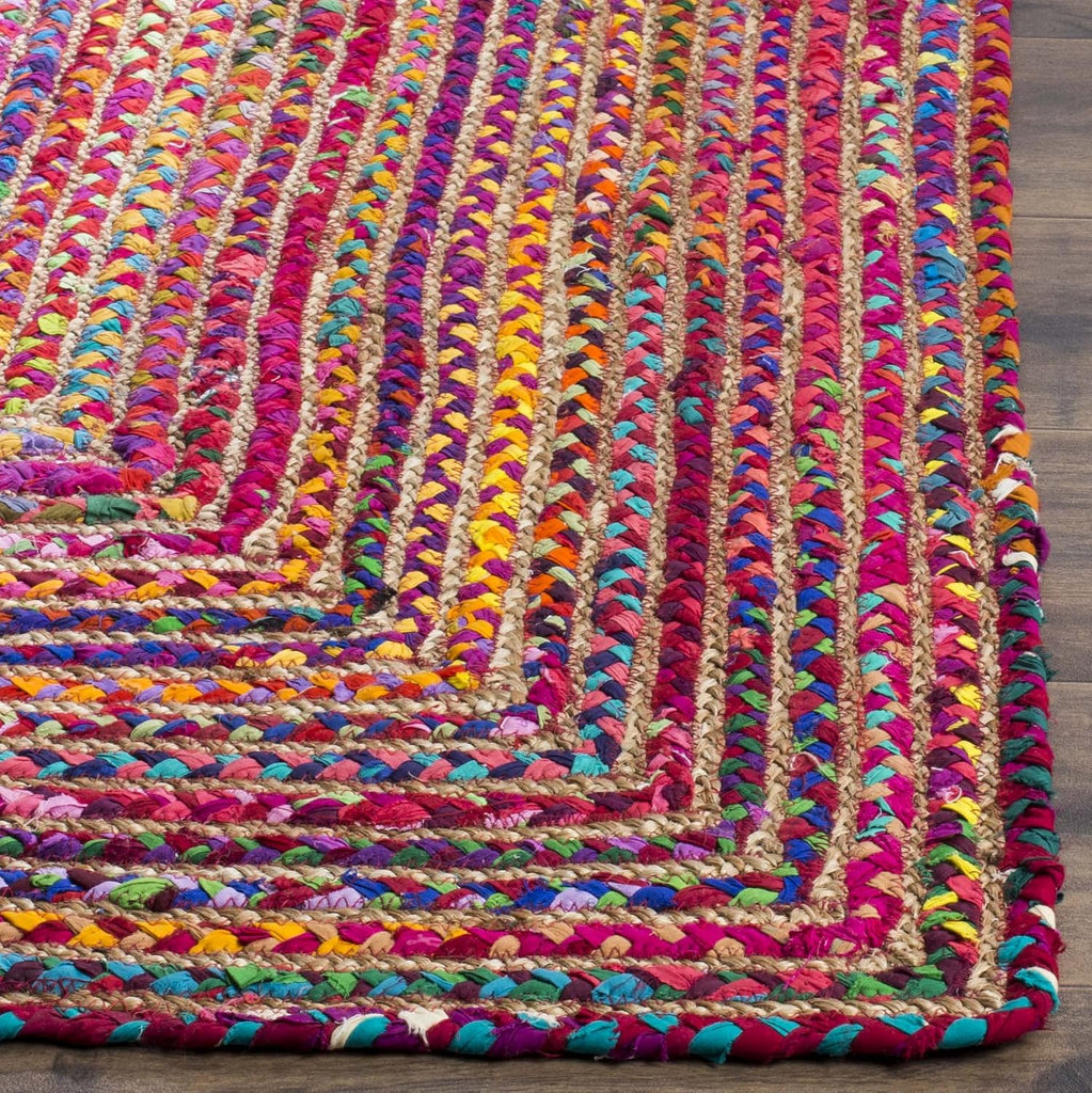 Cape Cod Area Rug, Jute Braided Large Red & Multi CAP202A | 1/4" Pile, Indoor Rug, Handwoven, Braided Jute &