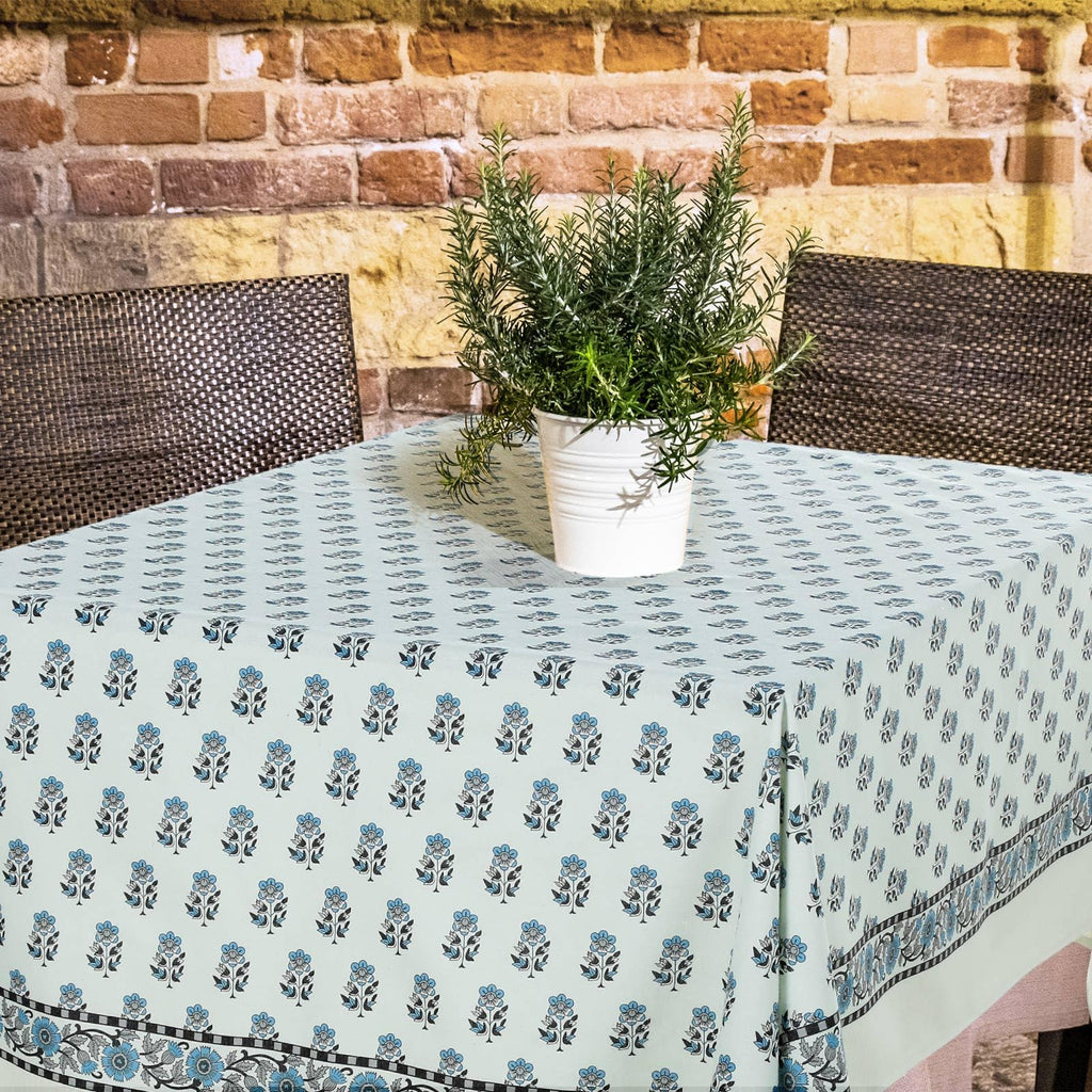 Cotton Tablecloth 60'' X 90'' Apatite Blue Blue