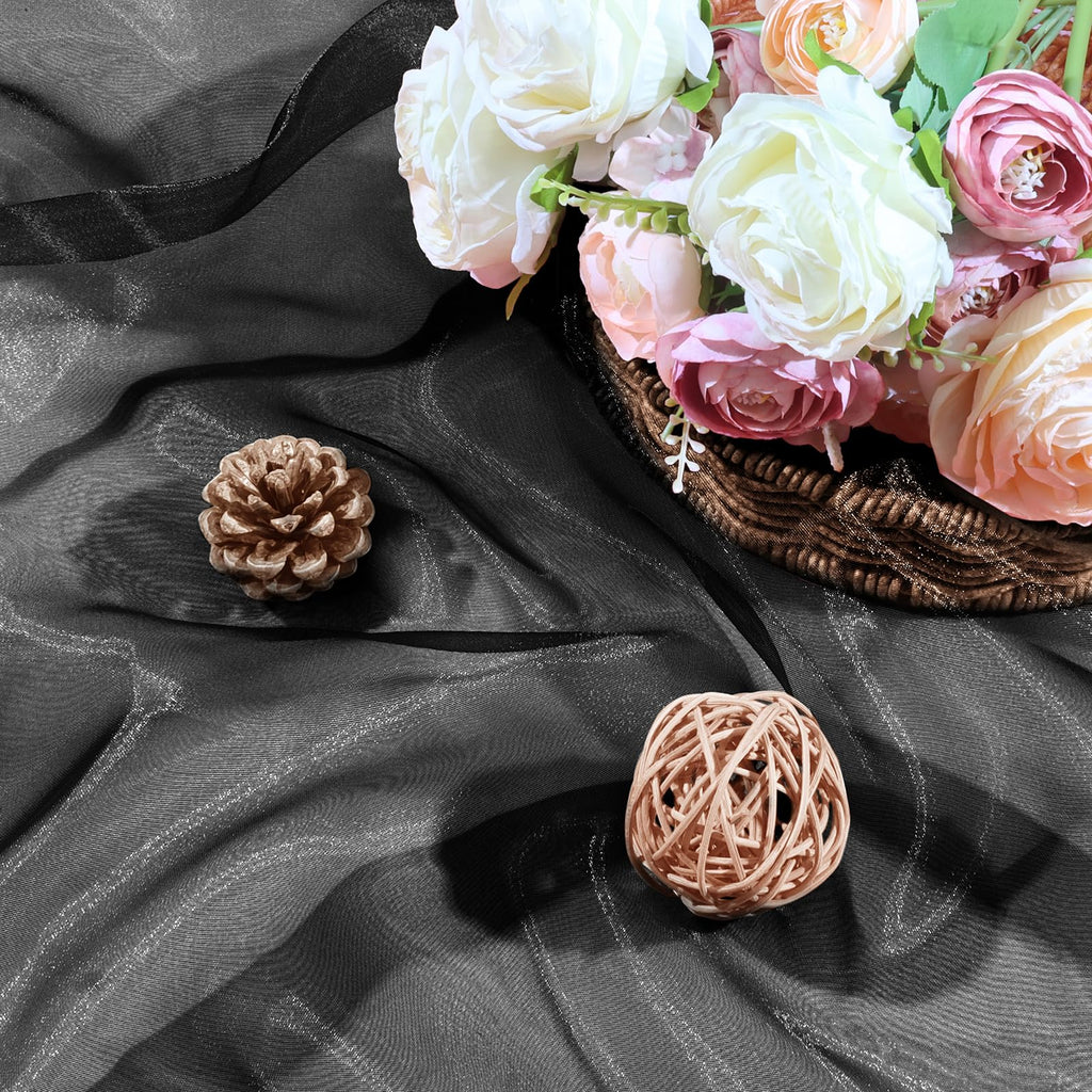 Black Organza Fabric by The Yard, 60 Inch Wide, 3 Yards
