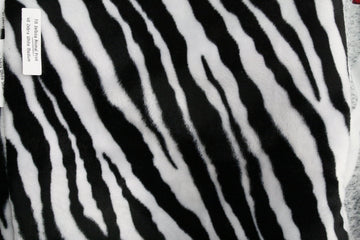 Velboa Animal Print Faux / Fake Fur Zebra Medium White/black Fabric By the Yard
