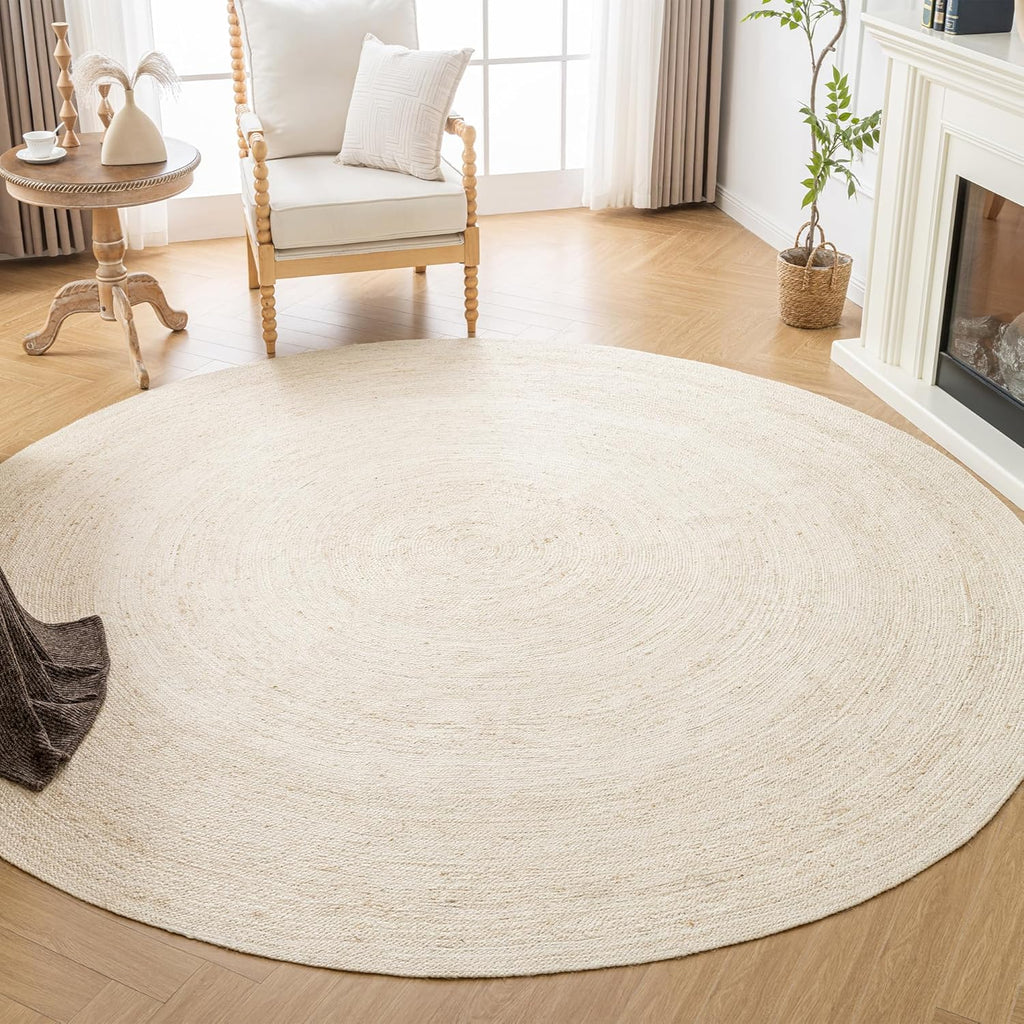 Round Jute Rug 6Ft,Soft and Chunky Natural Fiber,Handwoven Rugs
