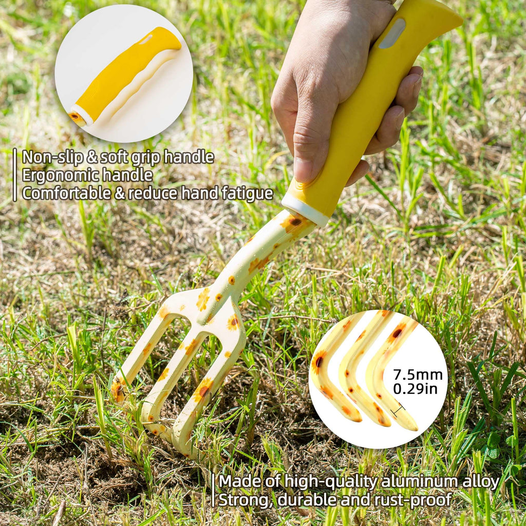 Garden Tool Set with Sunflower Print, Heavy Duty Gardening Hand Tools with Garden Tool Bag, Gardening Gifts for