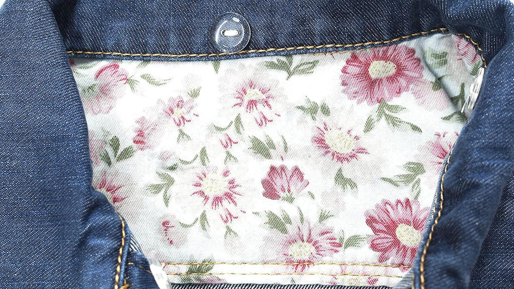Little Girl Jean Jacket,Flower Embroidered Denim Outfits