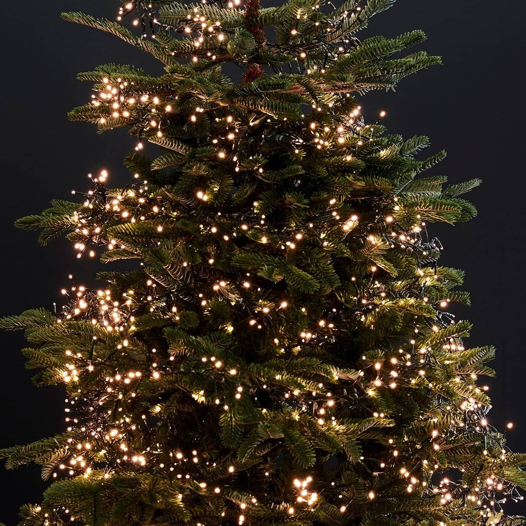 Bright Warm White Christmas String Lights, 164ft 2000 LED Waterproof Green Wire Fairy Lights with 8 Modes, Outdoor