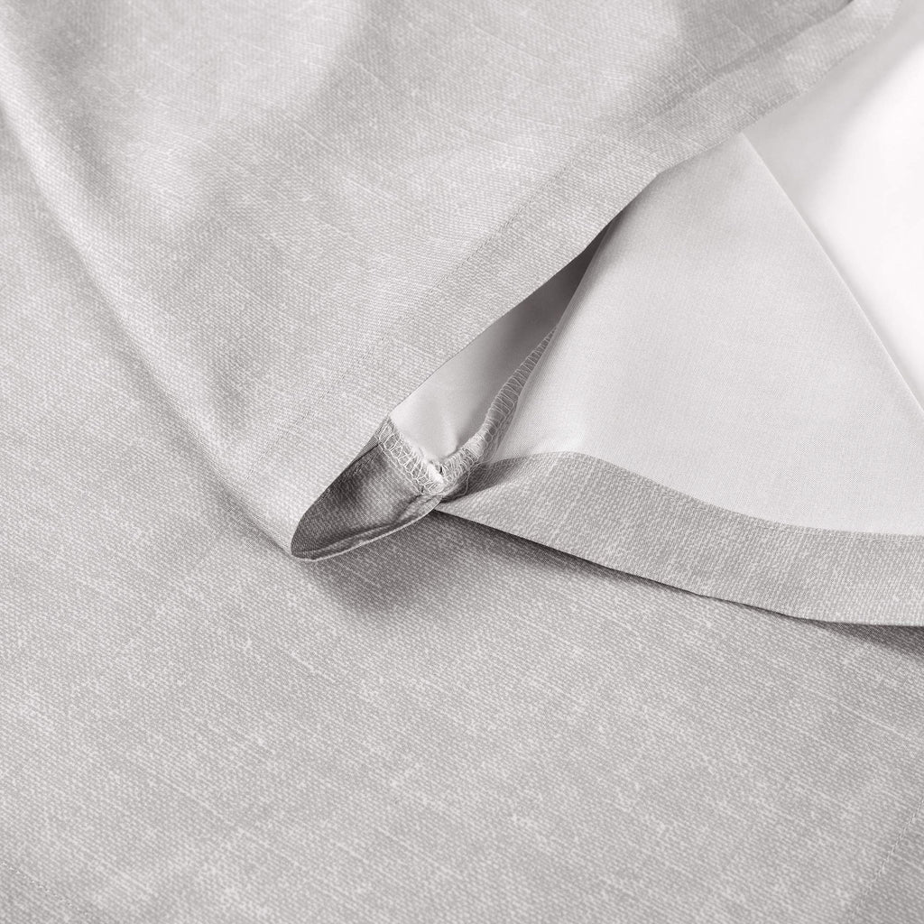 Baby Printed Linen Textured Solid Crib Skirt, Gray 52"L x 28"W + 16" Drop