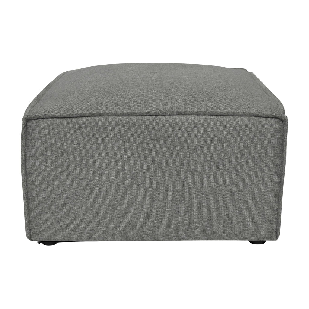 Dark Gray 30" Square Faux Leather Tufted Ottoman