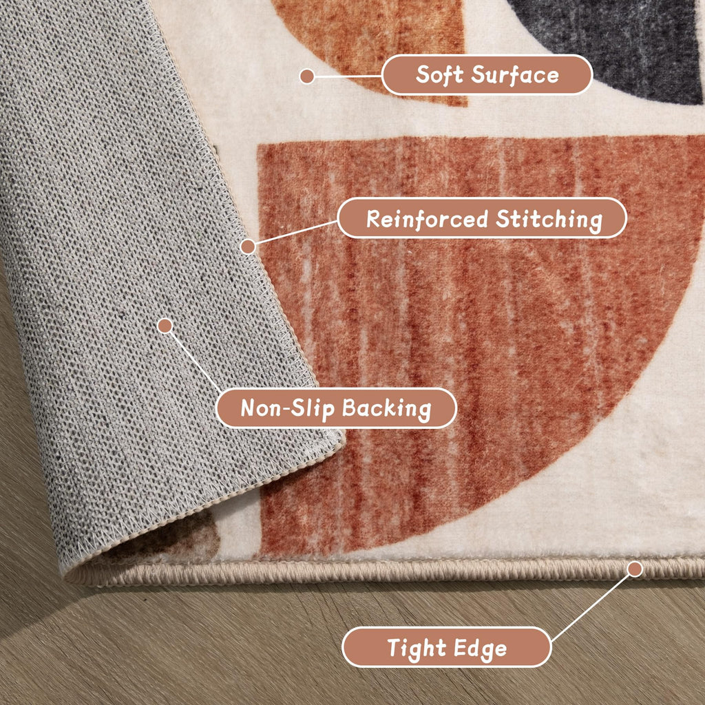 Boho Runner Rug Washable 2x8 Area Rugs Non Slip Modern Abstract