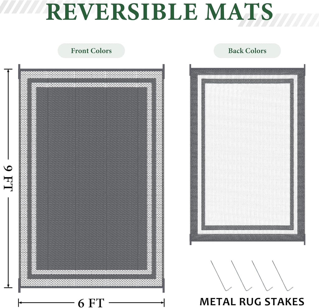 Outdoor Rug Portable Plastic Straw Camping Rugs for Outside RV