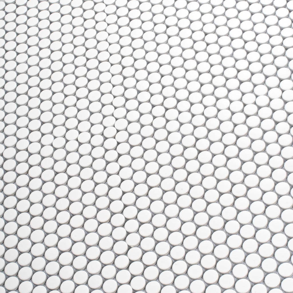 Penny Round Porcelain Tile Pearl White 12x12 Matte 9.87 sq ft/case 10-Pack