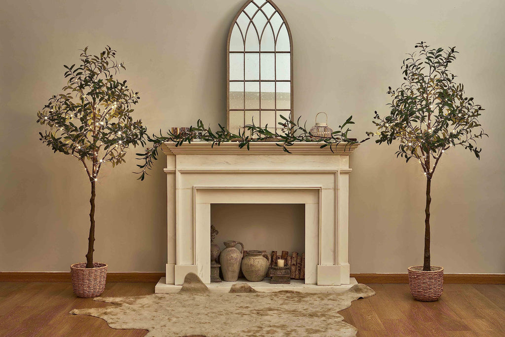 Lighted Olive Tree 6FT 300 Fairy Lights with Timer and Dimmer, Artificial Tree with Lights Home Room Decoration