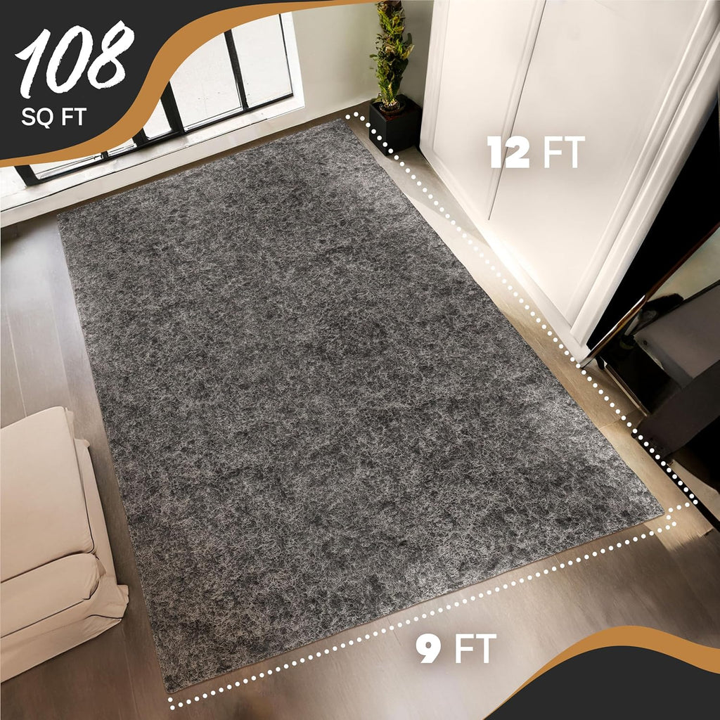 Felt Rug Pad 9x12 | 1/4" Rug Runner Liner | Anti Skid Rug Gripper for Hardwood Floors Tile Slate & Stone | Felt TPO - Set of 108
