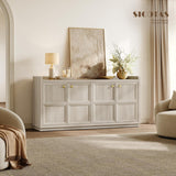 61.7" Wide 4-Door Buffet Cabinet, Extra Long Sideboard with 2 Separate Bays & Adjustable Shelves