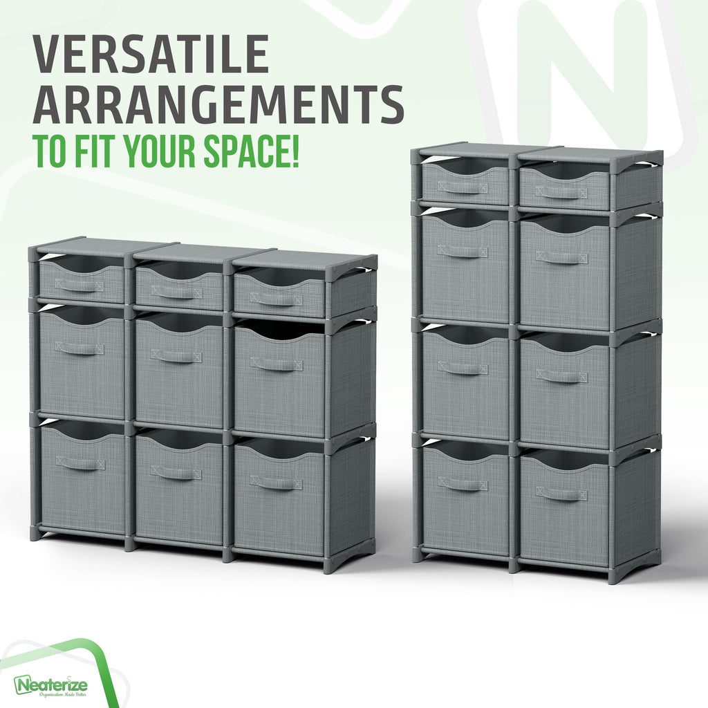 Cube Storage Organizer with Storage Bins Included - The Perfect Closet Organizers and Storage Solution. Includes 9