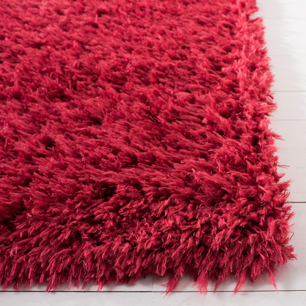 Madrid Shag Collection Area Rug - 8' Square, Red, Solid Design, Non-Shedding & Easy Care, 2-inch Thick Ideal for High