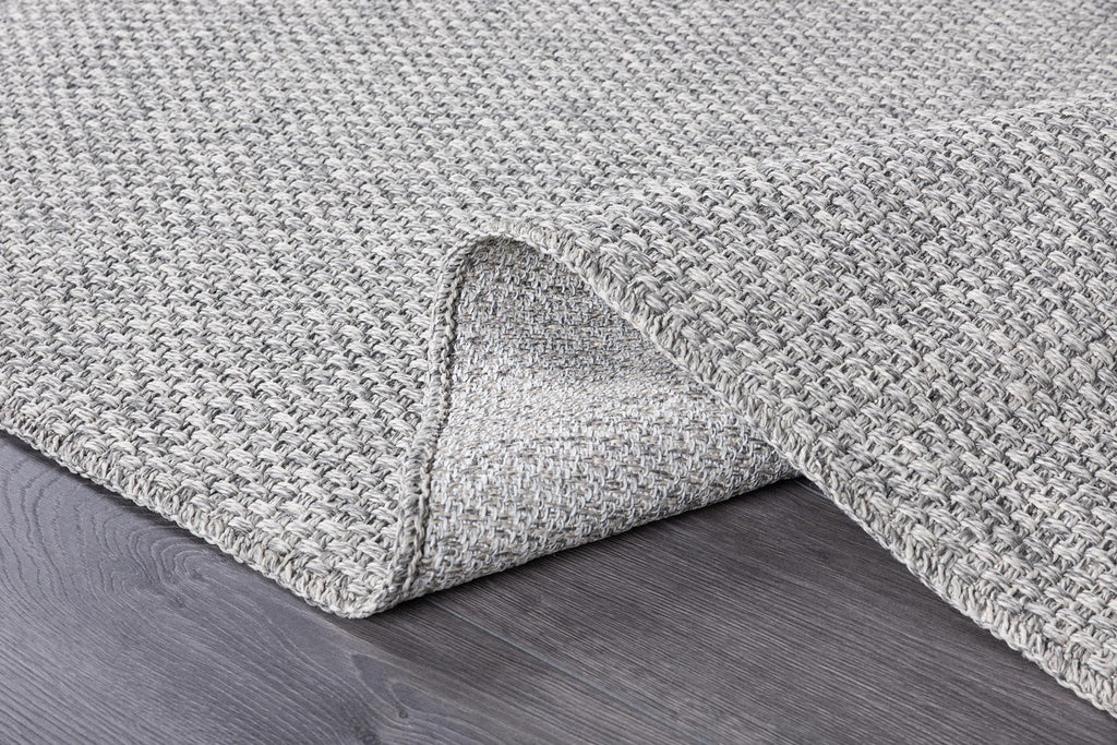 Indoor and Outdoor Runner Rug Gray Solid Boho Woven Design Easy-Cleaning Non Shedding Farmhouse Living Room Bedroom