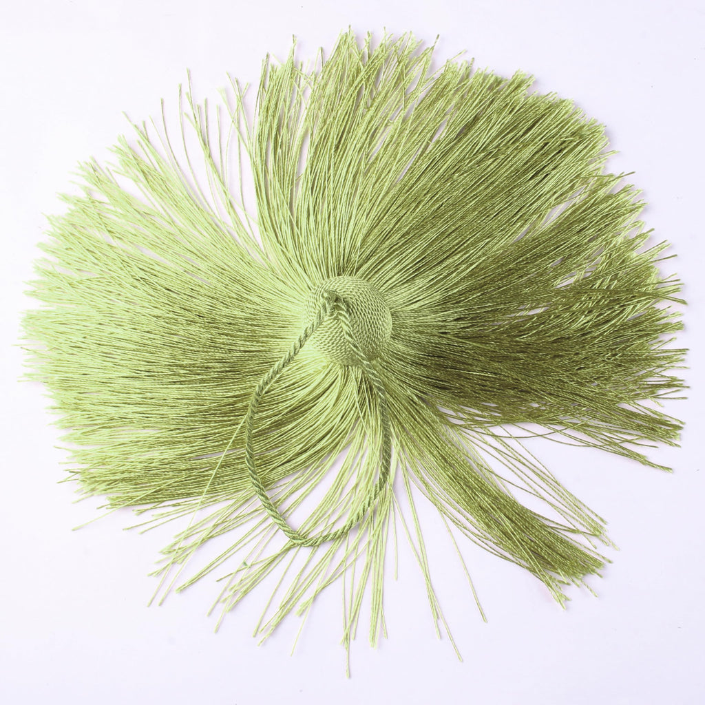 Key Tassel with Loop DIY Handmade Craft Accessories,Green - 2Pcs
