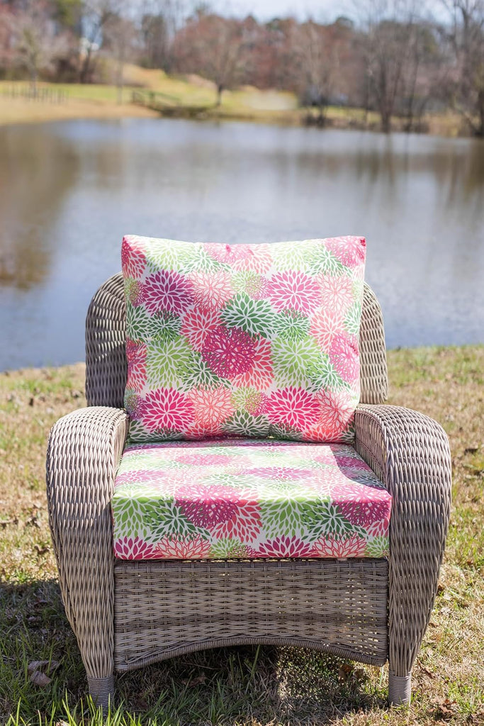 Deep Seating Cushion with Pillow Back | 24" x 26" x 5" Seat | Water and Fade-Resistant Spun Fabric | Outdoor Chair