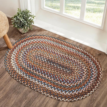 Ascot AC32 Walnut 2' x 3' Oval - Braided Area Rug, Home Decor, Floor Mat or Bedroom Rug - Easy Care, Ideal for High
