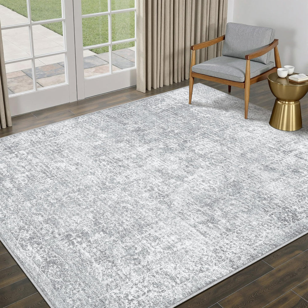 5x7 Area Rug Vintage Gray Distressed